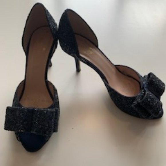 Kate Spade Navy Sequin Heels - Picture 1 of 4